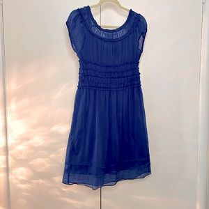 Max Studio Blue dress with sheer layer Size Medium